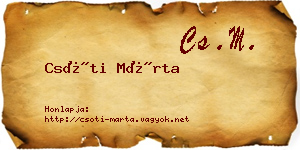 Csóti Márta névjegykártya